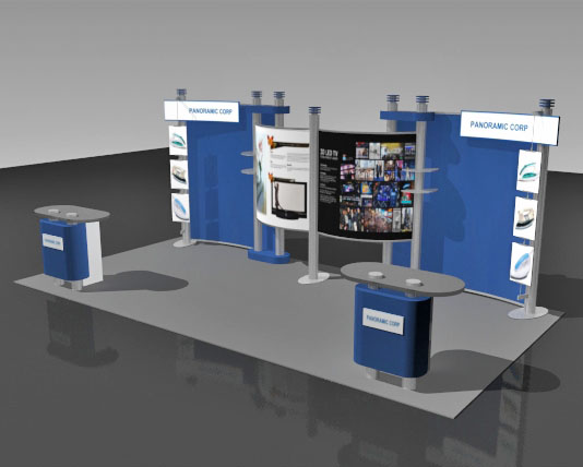 Exhibit Displays, 10x20 linear displays, The Exhibit Source, Full-scale custom modular display, Boston, MA